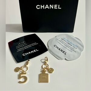 Authentic Chanel Limited Edition 2023 Gold Double Charm - Set of 2